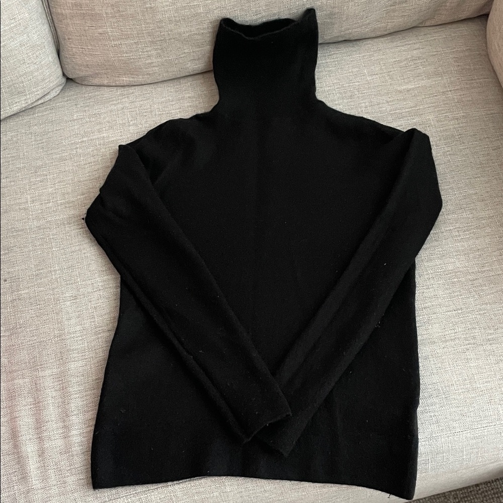J. Crew Italian Cashmere Black Turtleneck Sweater